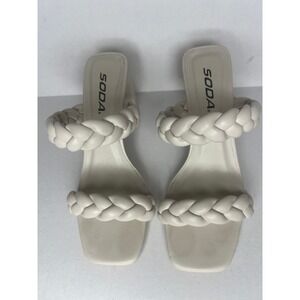 Soda Cream‎ Colored Braided Block Style Heel Size 6